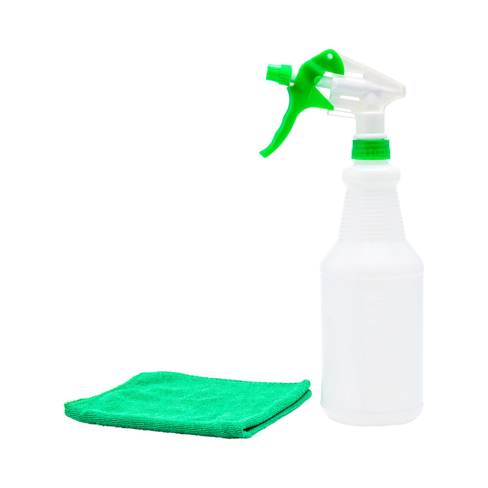 RW Clean 25 oz Green Plastic Spray Bottle - Adjustable Nozzle - 3 count box