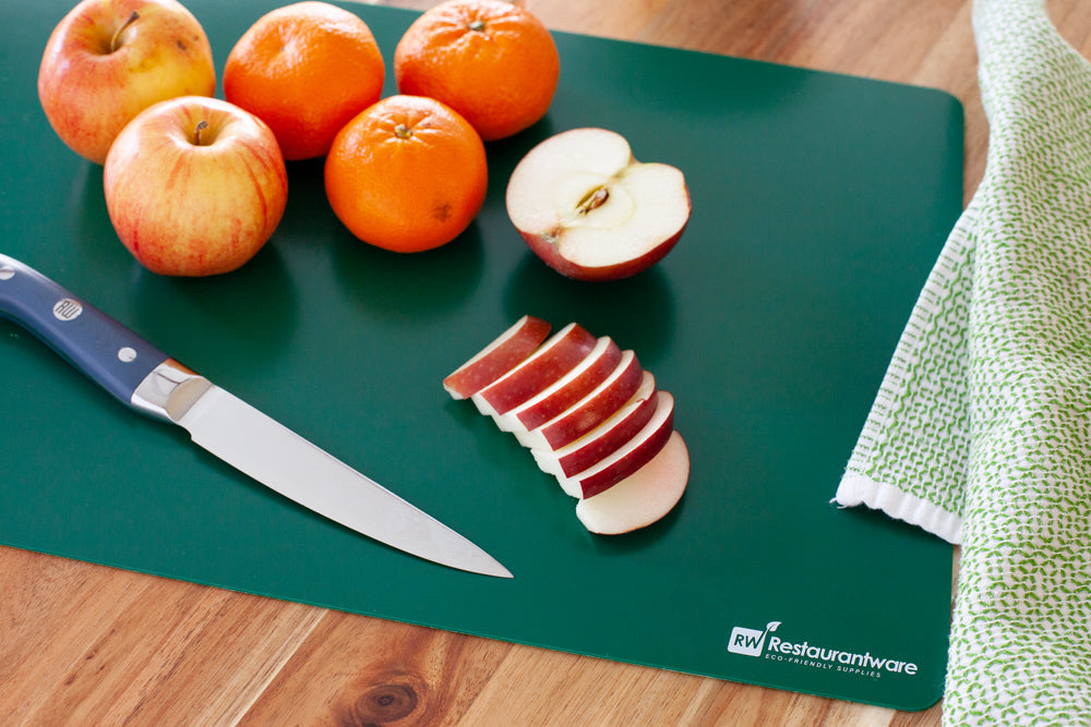 Chef 101 Rectangle Assorted Plastic Flexible Cutting Board / Chopping Mat Set - Includes 4 Mats - 18" x 12" - 1 count box