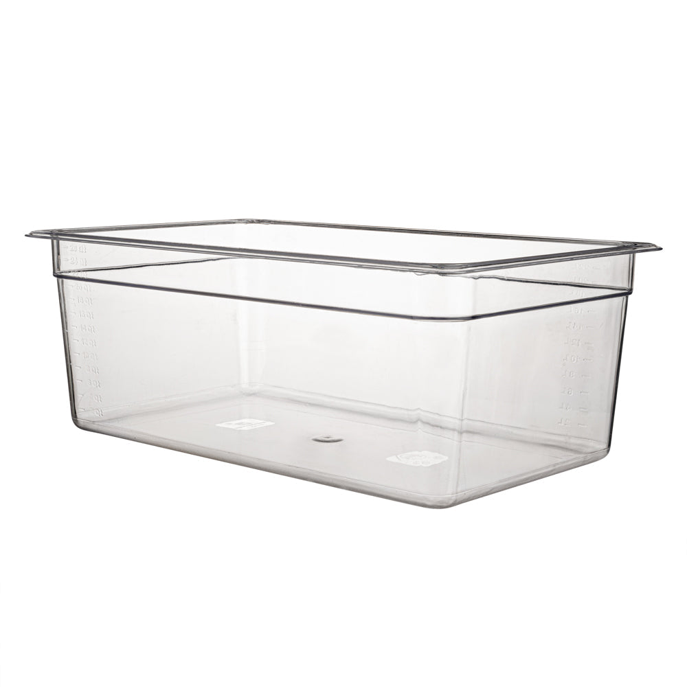 Met Lux Rectangle Clear Plastic Full Size Cold Food Storage Container - 8" Depth - 1 count box