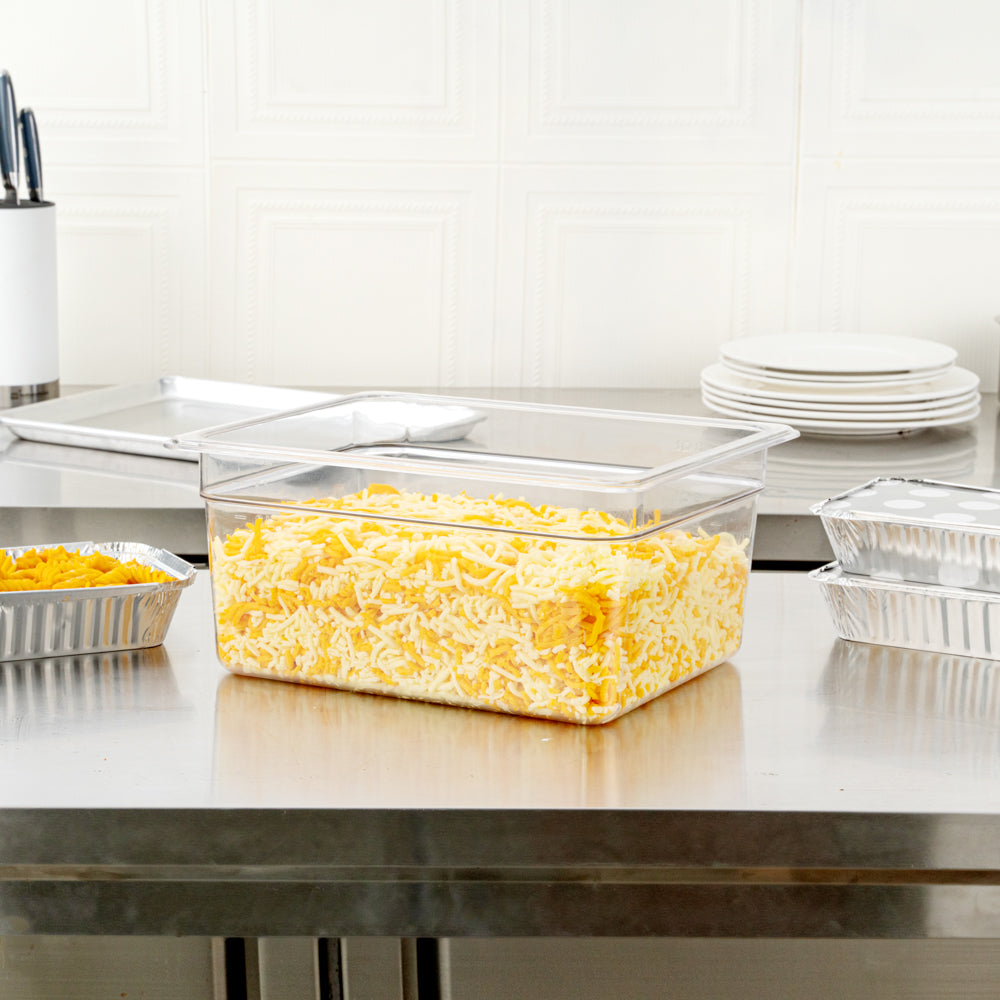 Met Lux Rectangle Clear Plastic 1/2 Size Cold Food Storage Container - 6" Depth - 1 count box