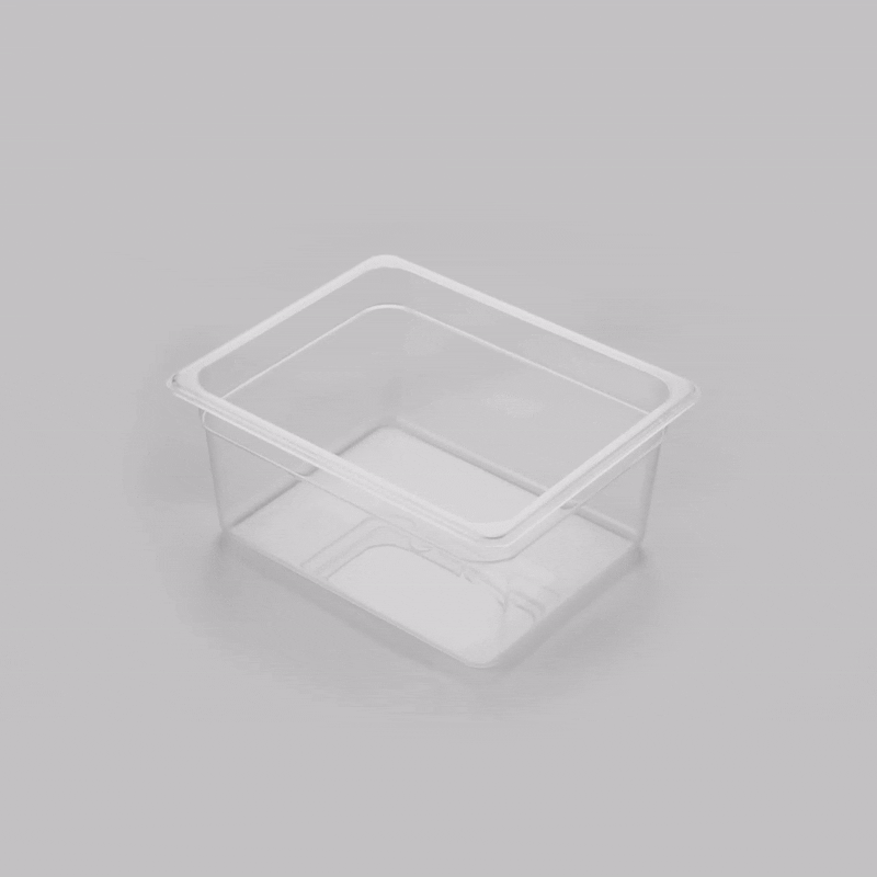 Met Lux Rectangle Clear Plastic 1/2 Size Cold Food Storage Container - 6" Depth - 1 count box