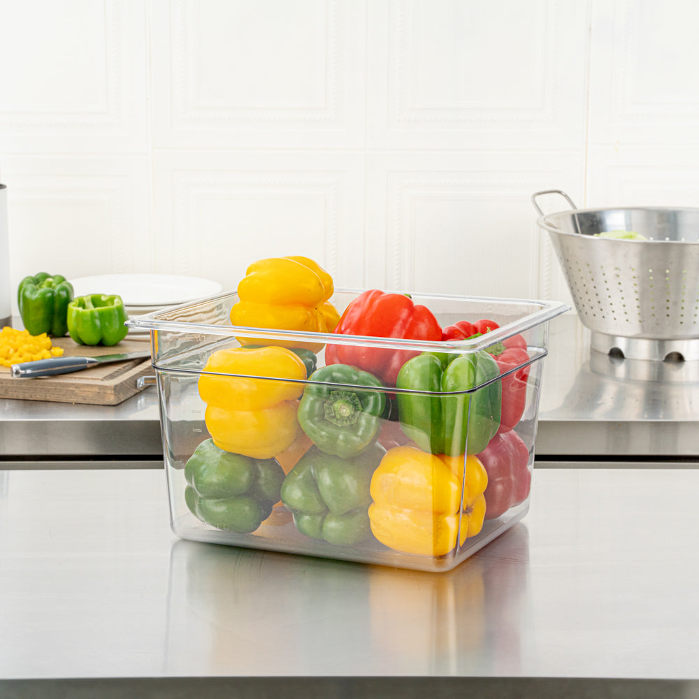 Met Lux Rectangle Clear Plastic 1/2 Size Cold Food Storage Container - 8" Depth - 1 count box