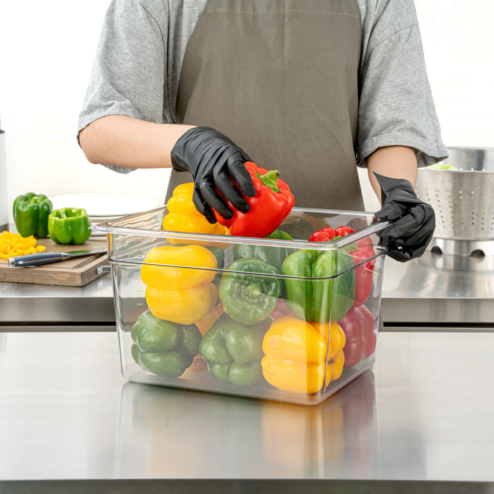 Met Lux Rectangle Clear Plastic 1/2 Size Cold Food Storage Container - 8" Depth - 1 count box