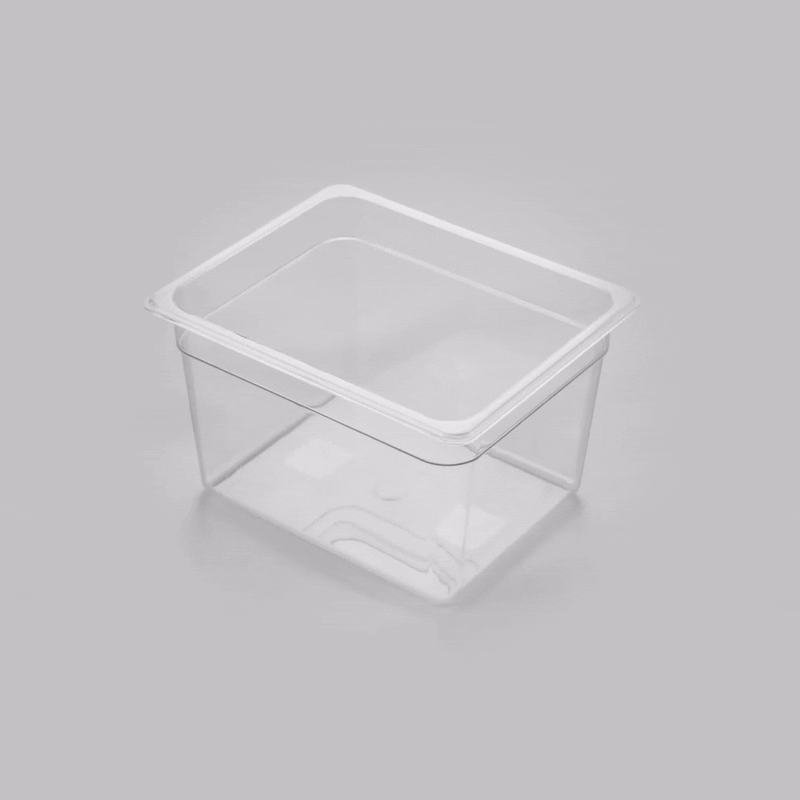 Met Lux Rectangle Clear Plastic 1/2 Size Cold Food Storage Container - 8" Depth - 10 count box