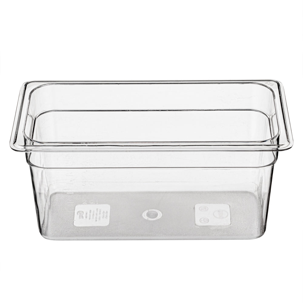 Met Lux Rectangle Clear Plastic 1/3 Size Cold Food Storage Container - 6" Depth - 10 count box