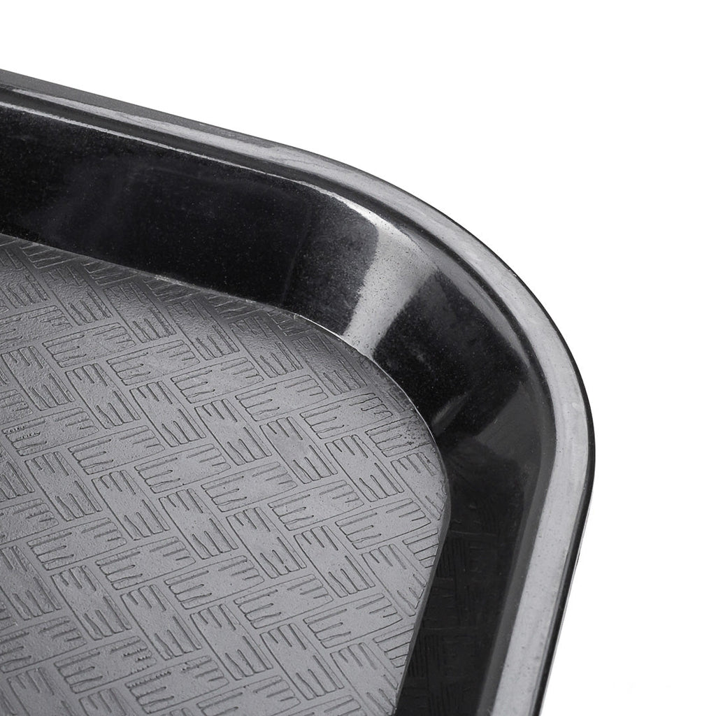 Chef 101 Rectangle Black Plastic Fast Food Tray - 12" x 16" - 50 count box