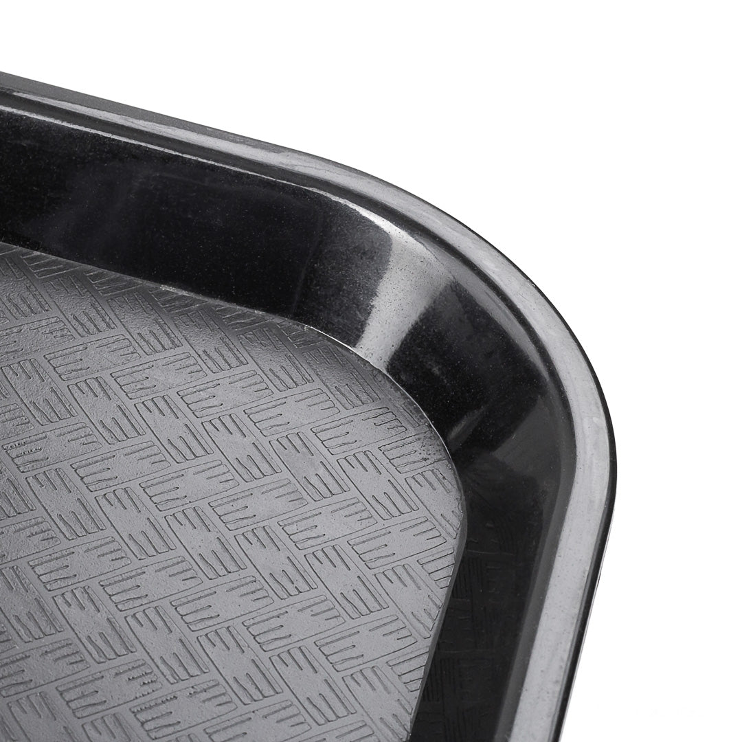 Chef 101 Rectangle Black Plastic Fast Food Tray - 12" x 16" - 50 count box