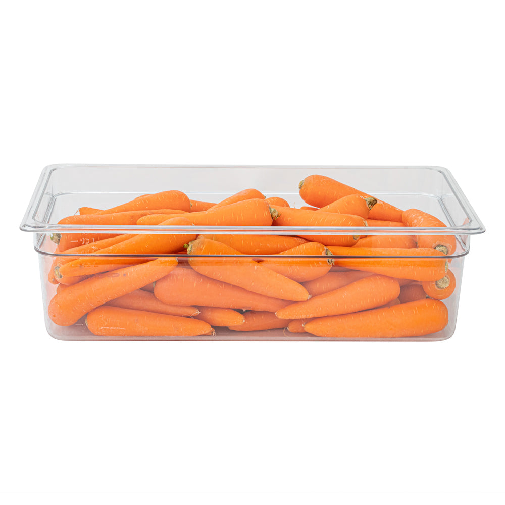Met Lux Rectangle Clear Plastic Full Size Cold Food Storage Container - 6" Depth - 10 count box