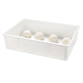 Pizzaly Rectangle White Plastic Pizza Dough Proofing Box - 26" x 18" x 6" - 10 count box