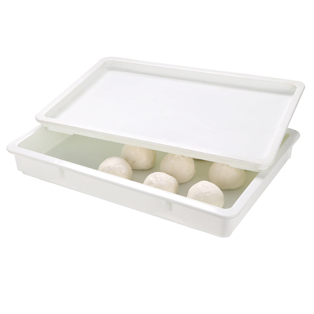 Pizzaly Rectangle White Plastic Lid - Fits Pizza Dough Proofing Box - 10 count box
