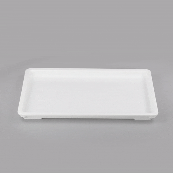 Pizzaly Rectangle White Plastic Lid - Fits Pizza Dough Proofing Box - 10 count box