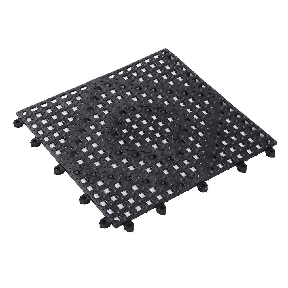 Bar Lux Square Black Bar Mat - Interlocking - 12" x 12" - 10 count box