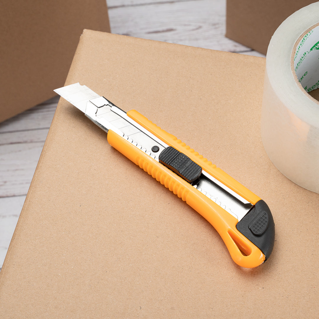 Handy Tek Yellow Snap Off Blade Knife - 6 1/2" - 4 count box