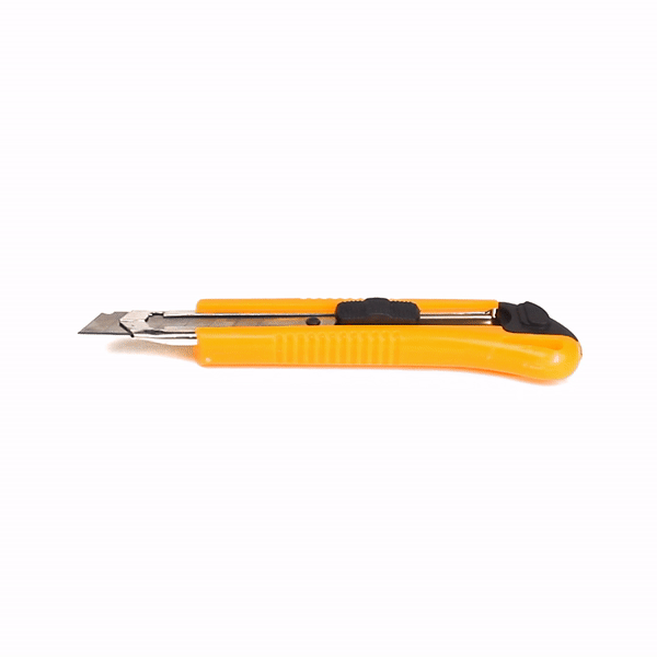 Handy Tek Yellow Snap Off Blade Knife - 6 1/2" - 4 count box