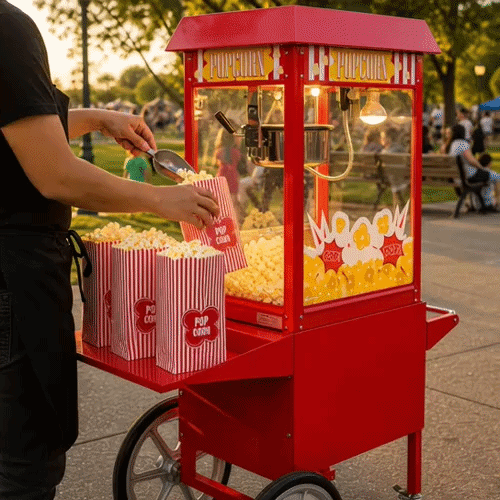 Hi Tek 8 oz Red Stainless Steel Popcorn Machine - 1 count box