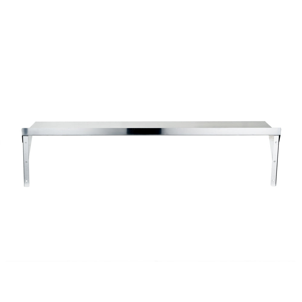 Kitchen Tek 16-Gauge 430 Stainless Steel Solid Wall Shelf - Medium Duty - 12" x 48" - 1 count box