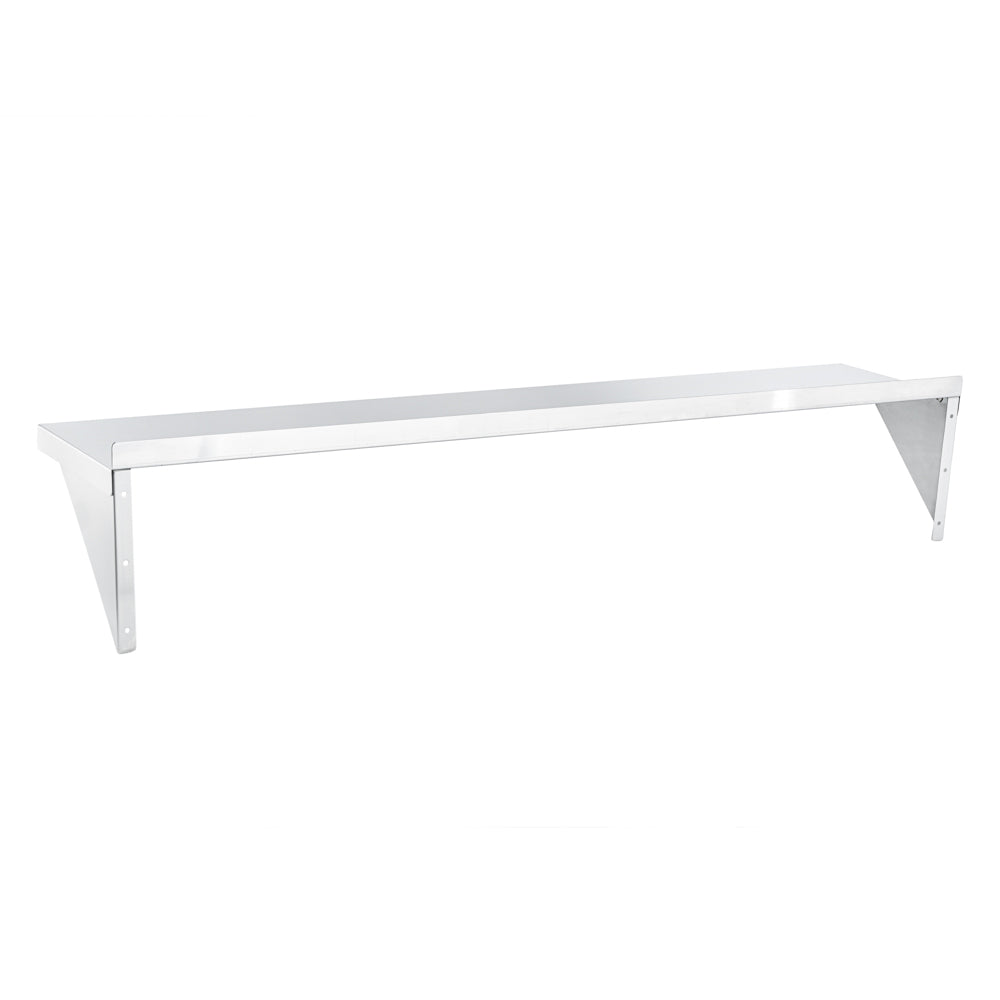 Kitchen Tek 16-Gauge 430 Stainless Steel Solid Wall Shelf - Medium Duty - 12" x 60" - 1 count box