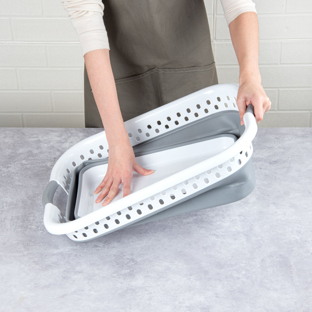 Chef 101 Gray Plastic Collapsible Storage Container - 21" x 15 1/2" x 8 3/4" - 1 count box