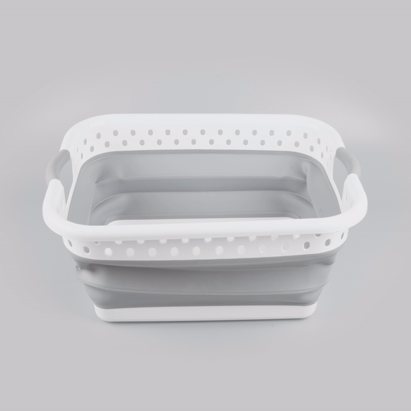 Chef 101 Gray Plastic Collapsible Storage Container - 24" x 17 1/4" x 9 3/4" - 1 count box