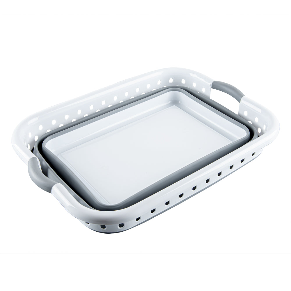 Chef 101 Gray Plastic Collapsible Storage Container - 24" x 17 1/4" x 9 3/4" - 1 count box