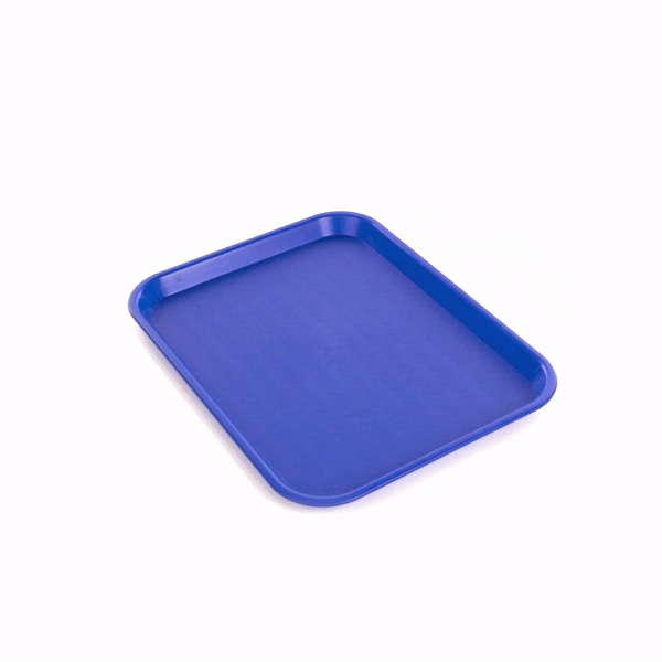 Chef 101 Rectangle Blue Plastic Fast Food Tray - 10" x 14" - 50 count box