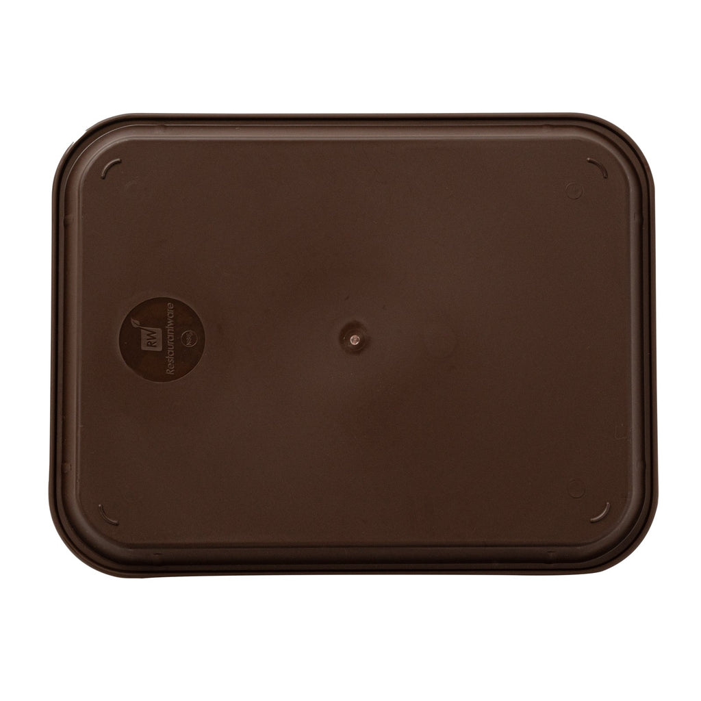 Chef 101 Rectangle Brown Plastic Fast Food Tray - 10" x 14" - 10 count box