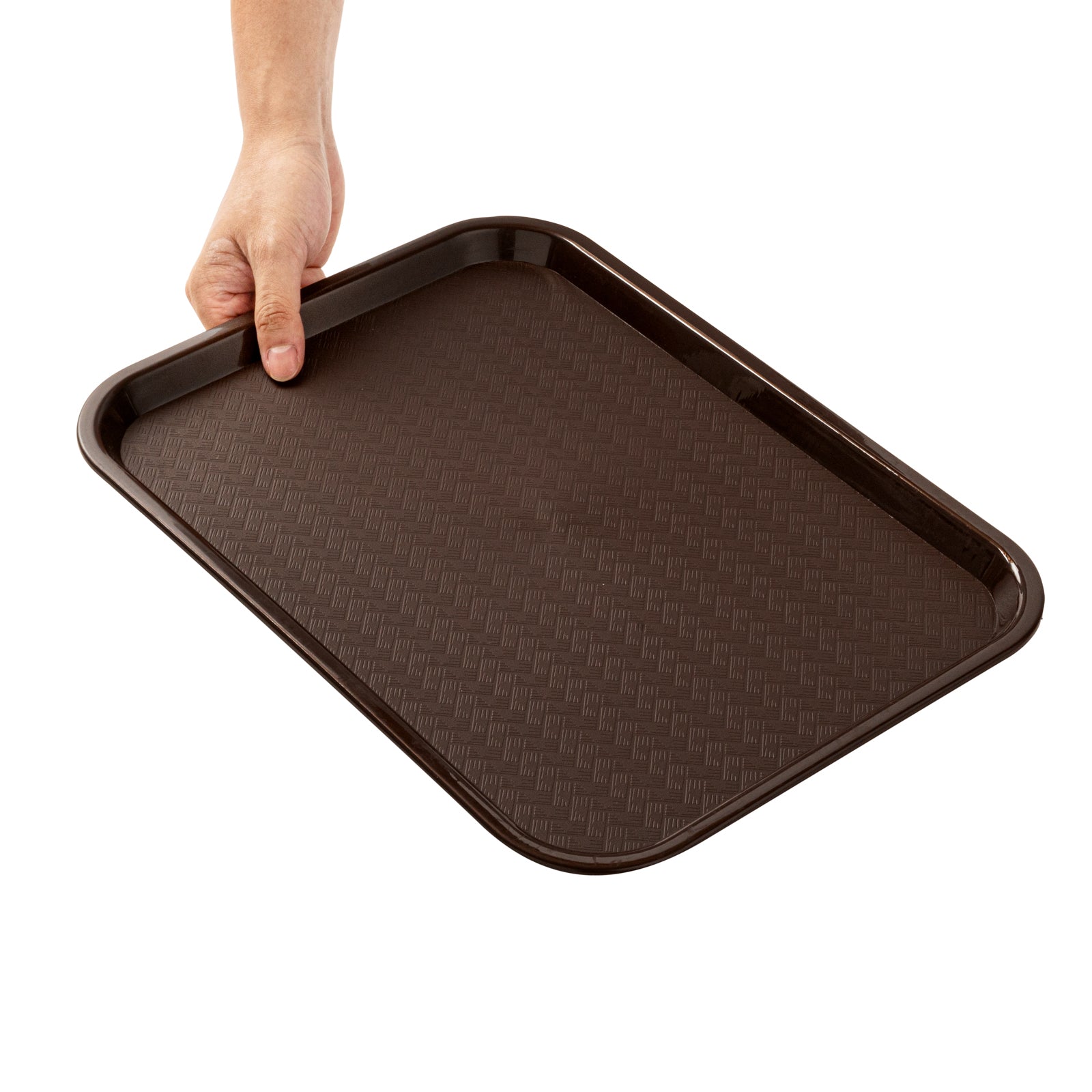 Chef 101 Rectangle Brown Plastic Fast Food Tray - 12" x 16" - 1 count box