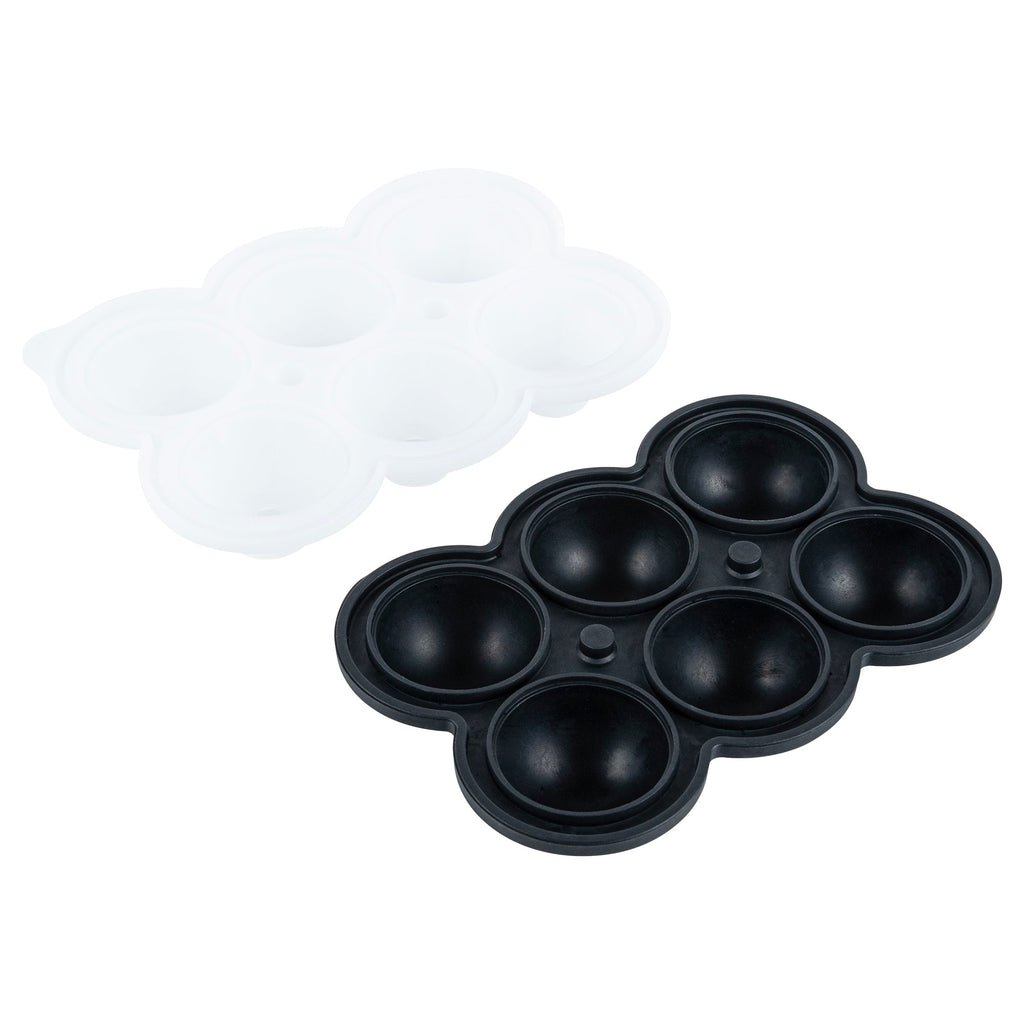 Bar Lux Black Silicone Ice Mold - 1 3/4" Sphere, 6 Compartments - 1 count box