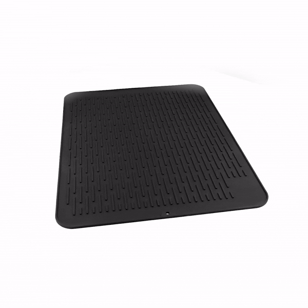 Comfy Grip Rectangle Black Silicone Dish Drying Mat - 23" x 18" - 1 count box