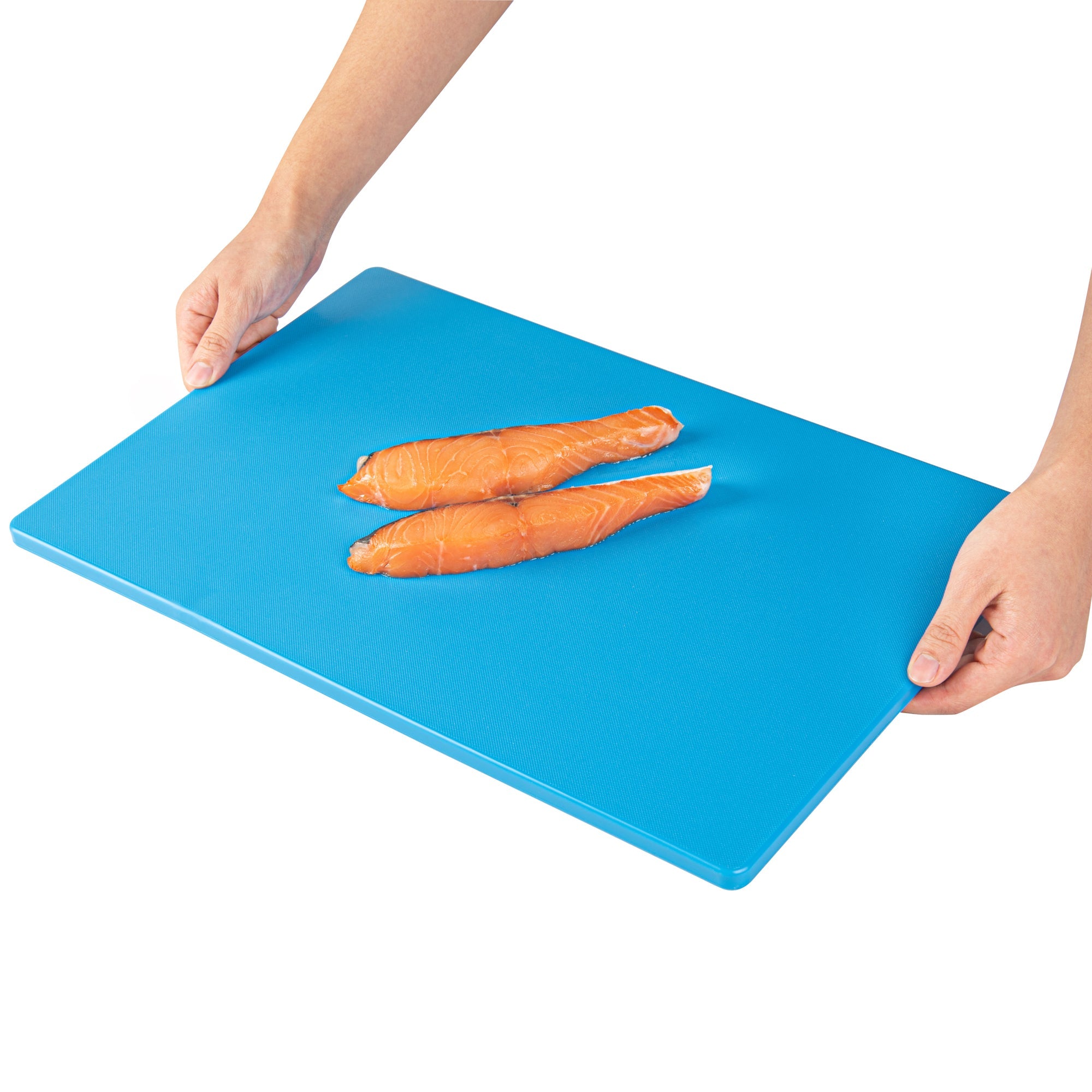 Chef 101 Blue Plastic Cutting Board - 18" x 12" - 10 count box