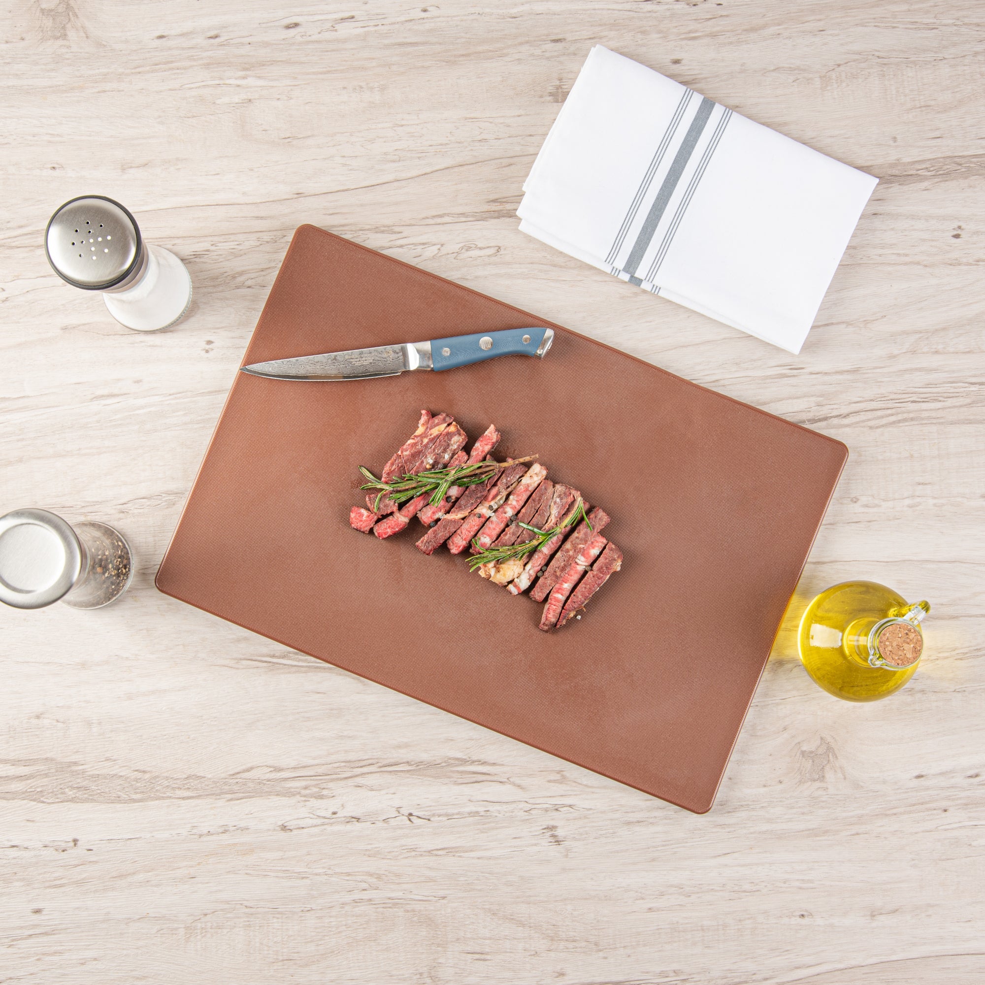 Chef 101 Brown Plastic Cutting Board - 18" x 12" - 10 count box
