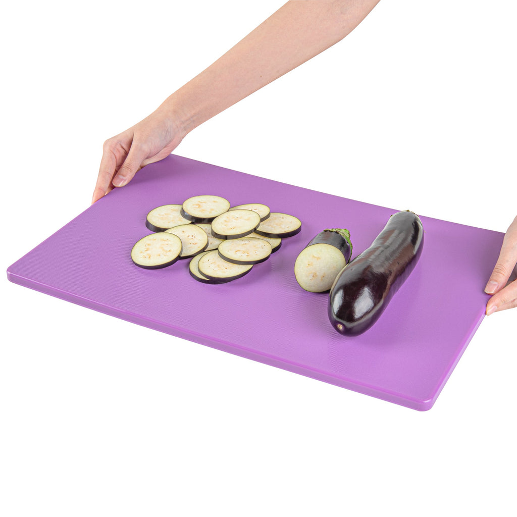 Chef 101 Purple Plastic Cutting Board - 18" x 12" - 10 count box