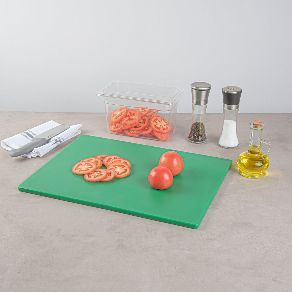 Chef 101 Green Plastic Cutting Board - 20" x 15" - 10 count box