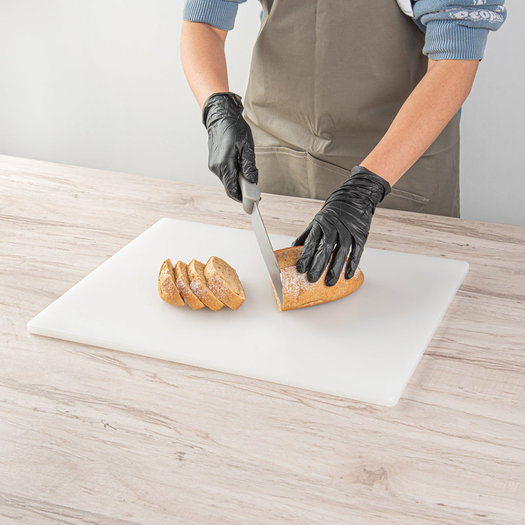 Chef 101 White Plastic Cutting Board - 20" x 15" x 1/2" - 10 count box