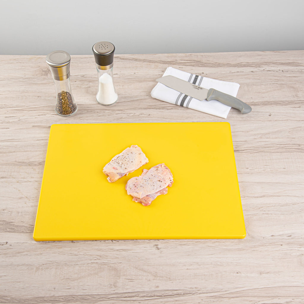 Chef 101 Yellow Plastic Cutting Board - 20" x 15" - 10 count box