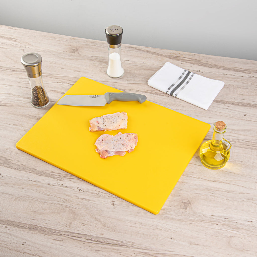 Chef 101 Yellow Plastic Cutting Board - 20" x 15" - 10 count box