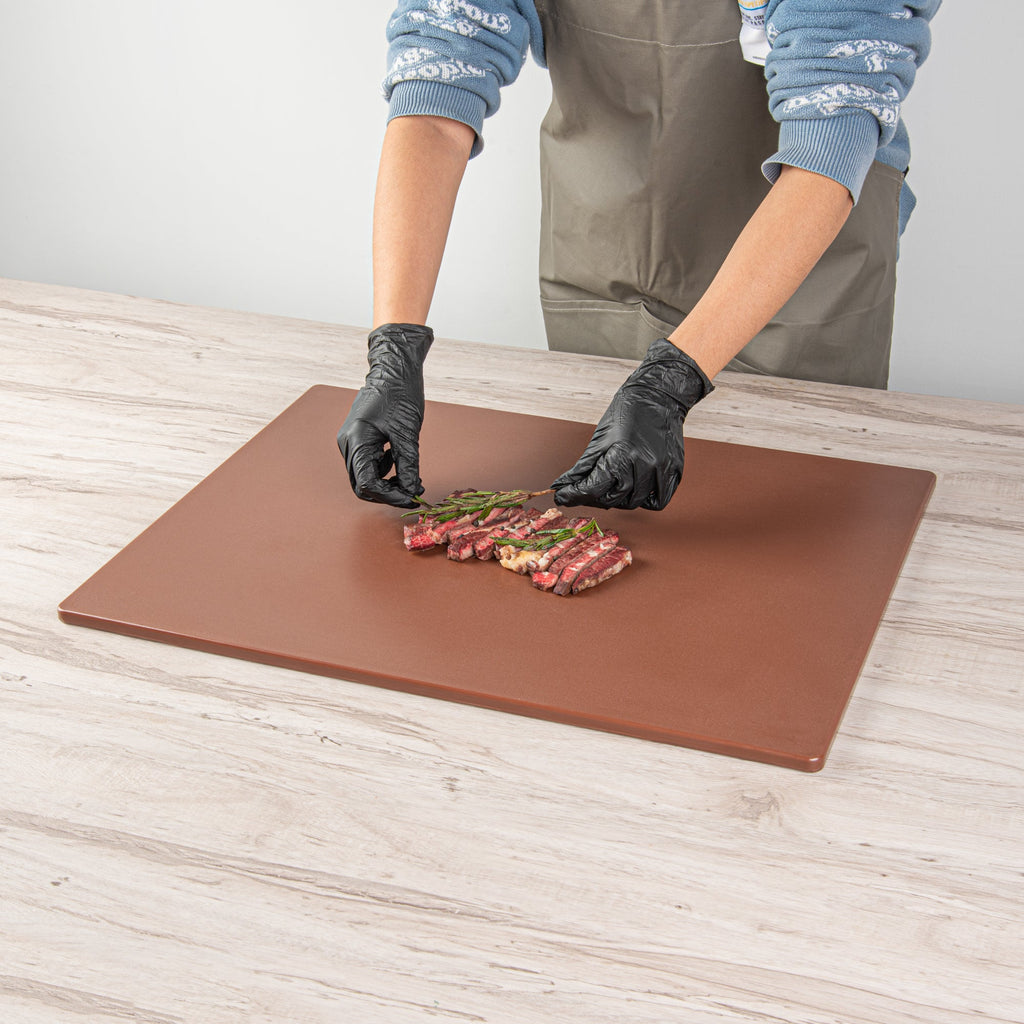 Chef 101 Brown Plastic Cutting Board - 24" x 18" - 10 count box