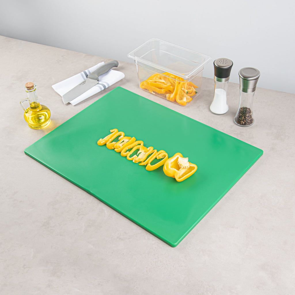 Chef 101 Green Plastic Cutting Board - 24" x 18" - 10 count box