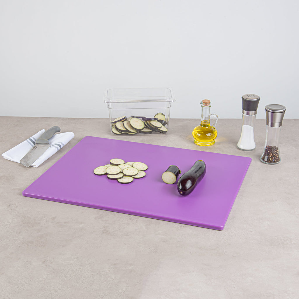 Chef 101 Purple Plastic Cutting Board - 24" x 18" - 10 count box