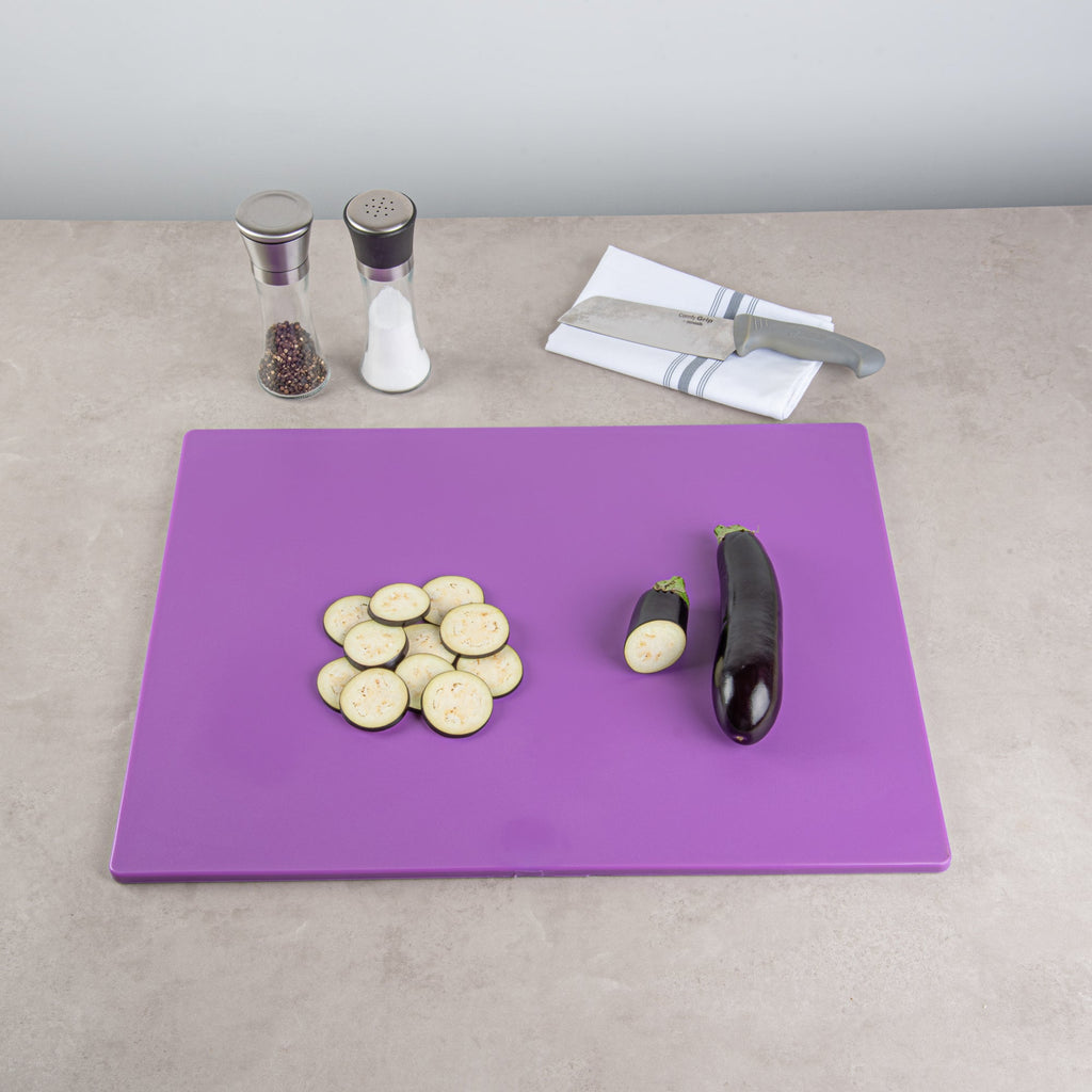 Chef 101 Purple Plastic Cutting Board - 24" x 18" - 10 count box