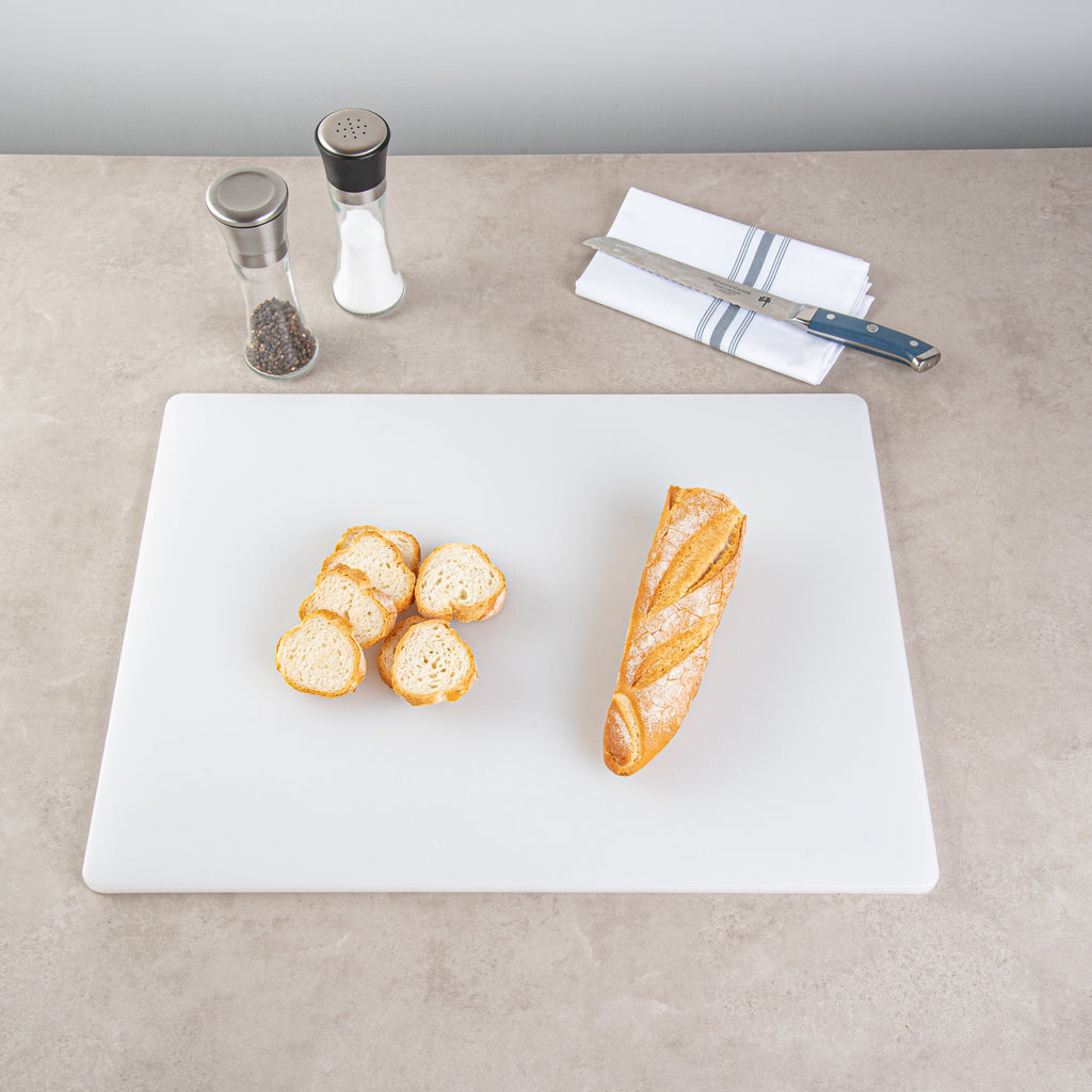 Chef 101 White Plastic Cutting Board - 24" x 18" x 1/2" - 1 count box