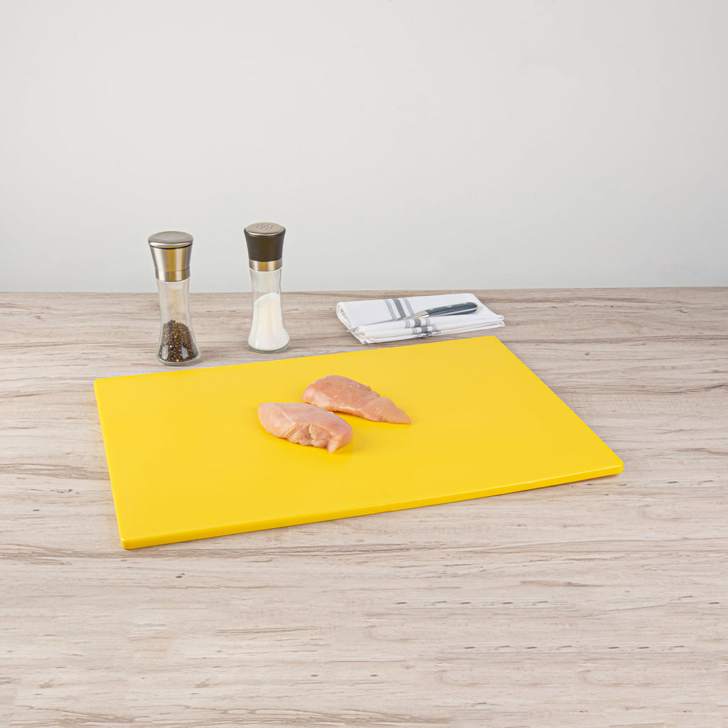 Chef 101 Yellow Plastic Cutting Board - 24" x 18" - 10 count box