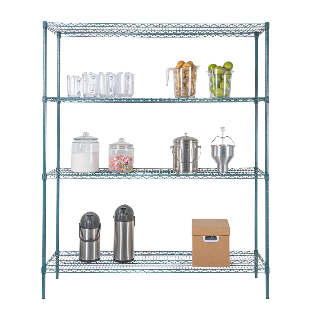 Chef 101 NSF Green Epoxy Shelf - Corrosion-Resistant - 18" x 60" - 4 count box