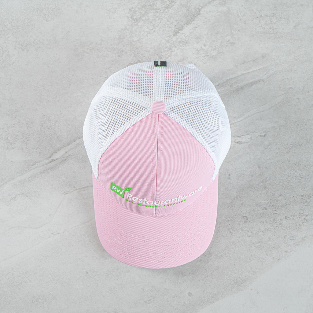 RW Threads Pink and White Trucker Snapback Hat - 1 count box