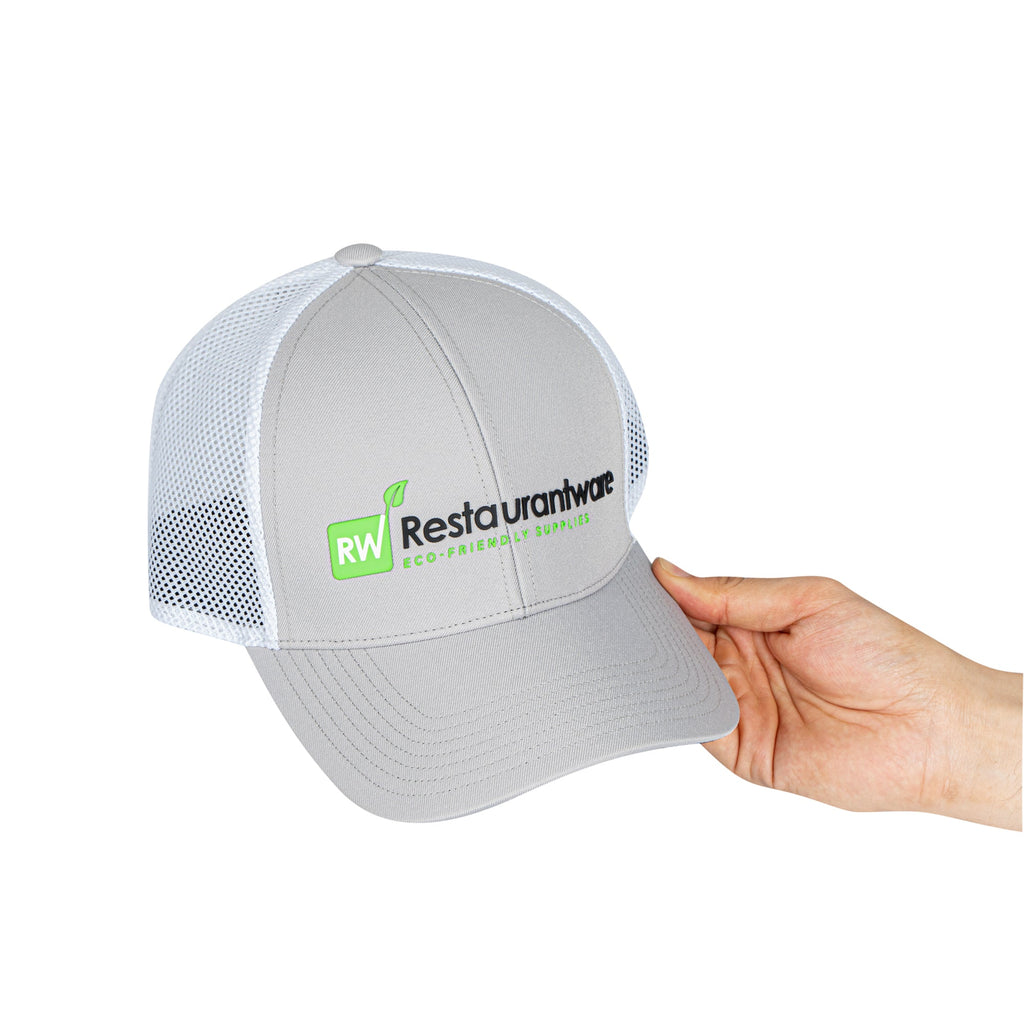 RW Threads Gray and White Trucker Snapback Hat - 1 count box