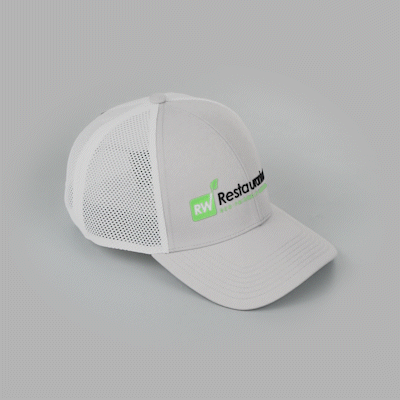 RW Threads Gray and White Trucker Snapback Hat - 1 count box