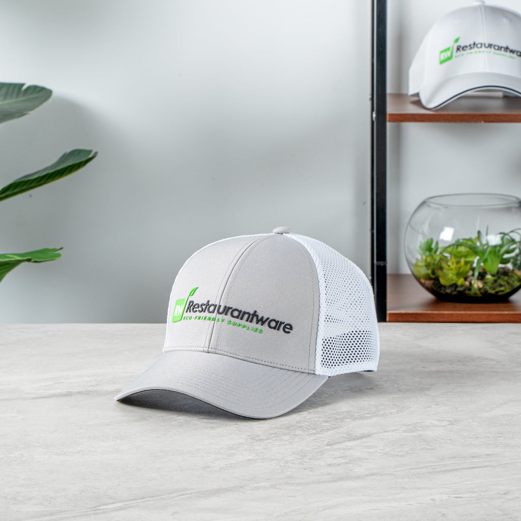 RW Threads Gray and White Trucker Snapback Hat - 1 count box