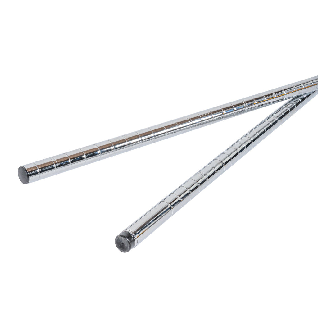Chef 101 74" NSF Chrome Stationary Shelving Post - with Leveling Foot - 4 count box