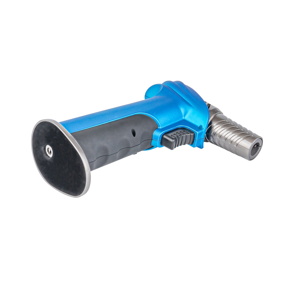 RW Pyro Blue Butane Kitchen Torch - Adjustable Dial, Rotating Angle - 4 1/4'' x 2 3/4'' x 6'' - 1 count box