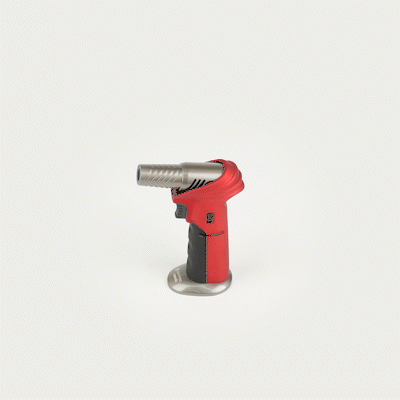 RW Pyro Red Butane Kitchen Torch - Adjustable Dial, Rotating Angle - 4 1/4'' x 2 3/4'' x 6'' - 1 count box